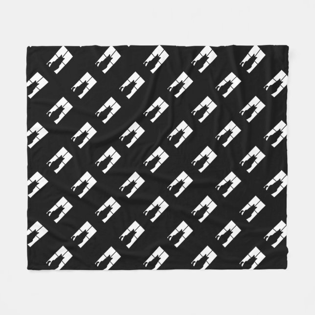 Schwarze Katzen-Klicken, zum von Fenster-Farbwahl Fleecedecke (Vorderseite (Horizontal))