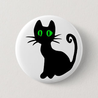 Schwarze Katzen-Knopf Button