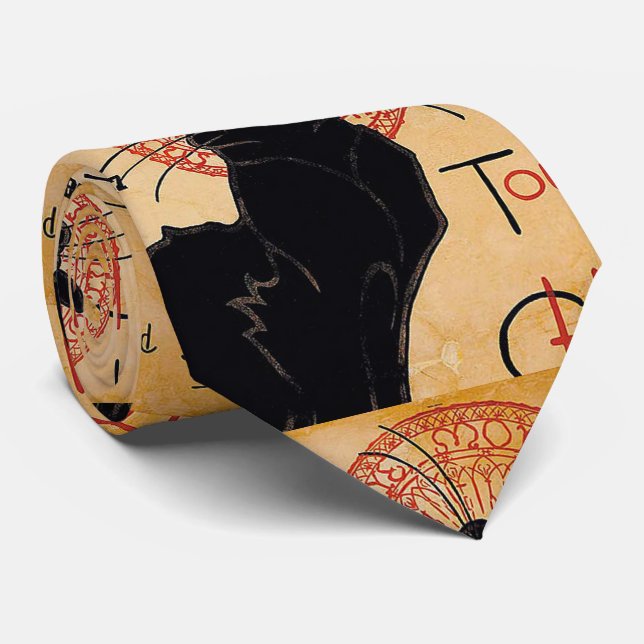 Schwarze Katzen Krawatte (Gerollt)