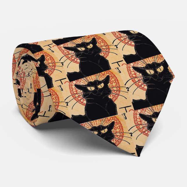 Schwarze Katzen Krawatte (Gerollt)