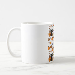 Schwarze Katzen Kürbisfeld Halloween-Muster Kaffeetasse