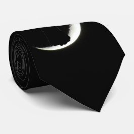 Schwarze Katzen-Lieben Sie zum Mond und zur Krawatte