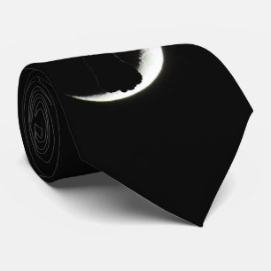 Schwarze Katzen-Lieben Sie zum Mond und zur Krawatte