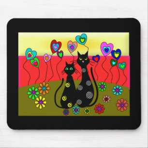 Schwarze Katzen-Liebhaber-Kunst-Geschenke Mousepad