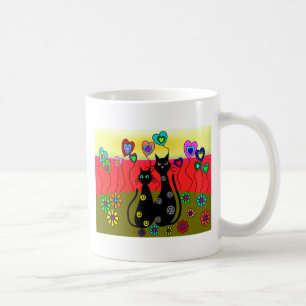 Schwarze Katzen-Liebhaber-Kunst-Geschenke Tasse