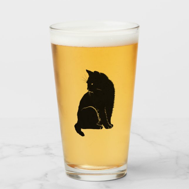 Schwarze Katzen-Liter-Glas Glas (Vorne (Gefüllt))