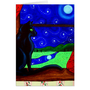 Schwarze Katzen-magische Nacht