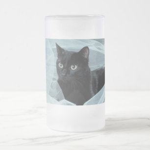 Schwarze Katzen-mattierte Tasse