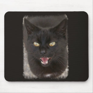 Schwarze Katzen-Mausunterlage Mousepad