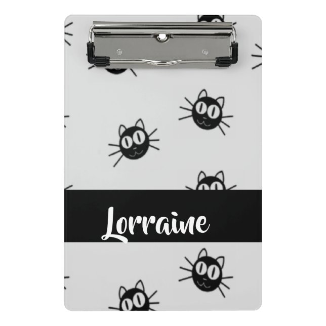Schwarze Katzen Mini Klemmbrett (Vorderseite)