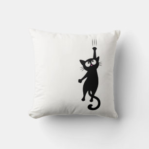 Schwarze Katzen-Minimalist-Wandkunst Druckbar, Süß Kissen