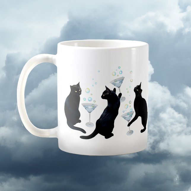 Schwarze Katzen mit Cocktails Tasse (Von Creator hochgeladen)