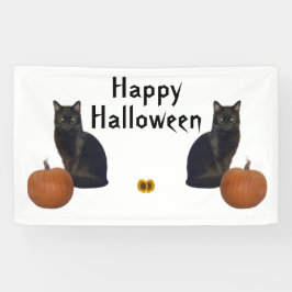 Schwarze Katzen mit Pumpkins und Sonnenblumen Banner