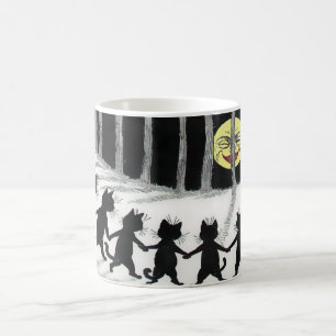 Schwarze Katzen-Mond-Geschenk-Tasse Tasse