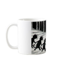 Schwarze Katzen-Mond-Geschenk-Tasse