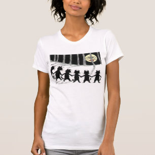 Schwarze Katzen-Mond-T-Shirt T-Shirt