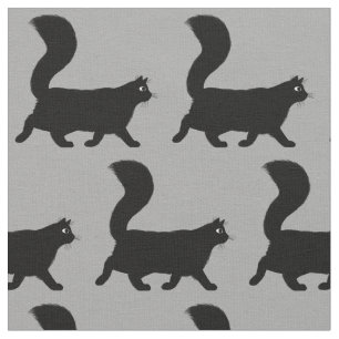 Schwarze Katzen Muster laufen Cool Kitty Lover Stoff