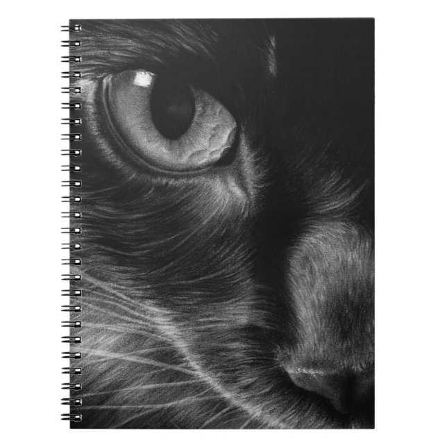 Schwarze Katzen-Notizbuch Notizblock (Vorderseite)