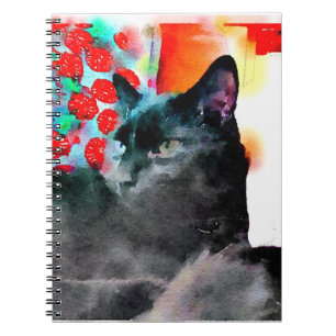 Schwarze Katzen-Notizbuch Notizblock