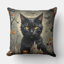 Schwarze Katzen Outdoor Scene Design Kissen