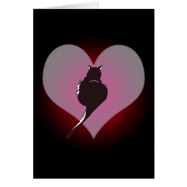 Schwarze Katzen-Panther meine Herz-Karte (Vorne)