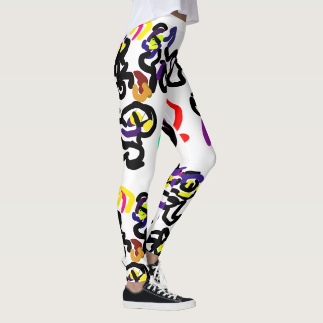 Schwarze Katzen Party Leggings (Rechts)
