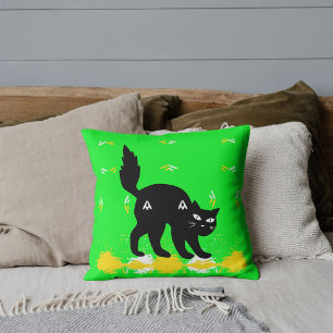 Schwarze Katzen-Pet-Freunde Individuelle Süße Lime Kissen