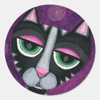 Schwarze Katzen & POlka Dots - Sticker für Katzen