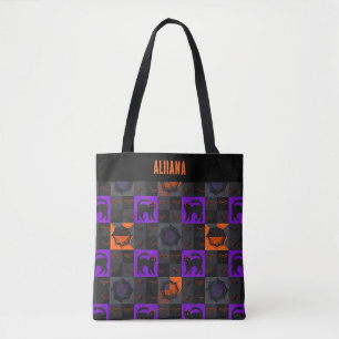 Schwarze Katzen Quadrate Halloween