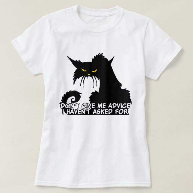 Schwarze Katzen-RateSprichwort T-Shirt (Design vorne)