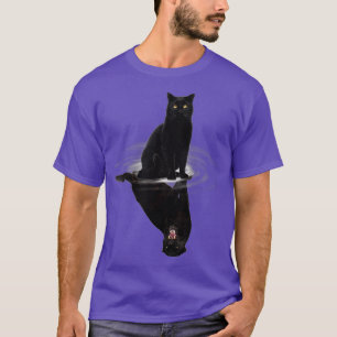 Schwarze Katzen Reflektion Geschenk Katze Liebhabe T-Shirt