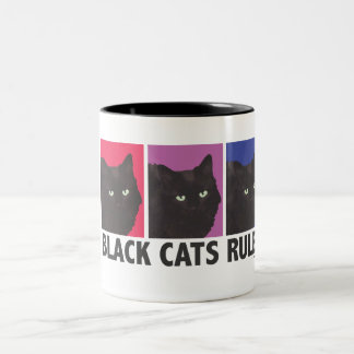 Schwarze Katzen REGEL! Kaffee-Tasse Zweifarbige Tasse