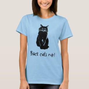 Schwarze Katzen-Regel-T - Shirt