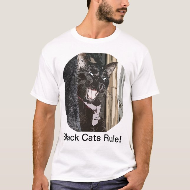 Schwarze Katzen-Regel! T-Shirt (Vorderseite)