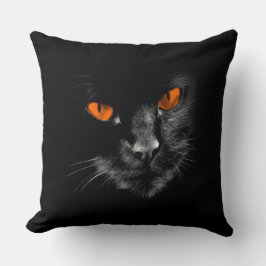 Schwarze Katzen regieren - Orange Augen Kissen