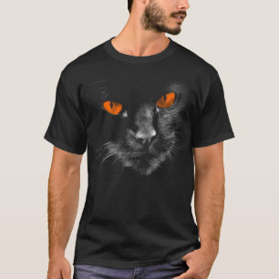 Schwarze Katzen regieren - Orange Augen T-Shirt