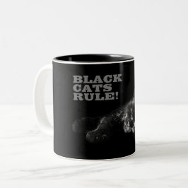 Schwarze Katzen regieren - Schlafhafter Hallo-Dunk Zweifarbige Tasse