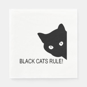 Schwarze Katzen regieren Serviette