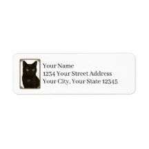 Schwarze Katzen Rücksende-Adressetiketten