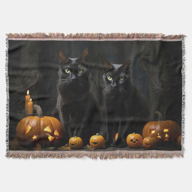 Schwarze Katzen schwarz Decke (Vorderseite)