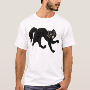 schwarze Katzen-Shirt Zwanzigerjahre Halloweens T-Shirt