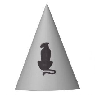 Schwarze Katzen Silhouette Graue Party Hüte Partyhütchen