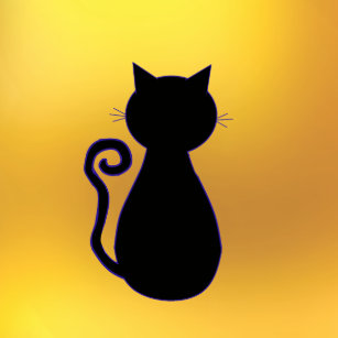 Silhouette Schwarzen Katze Aufkleber Zazzle At