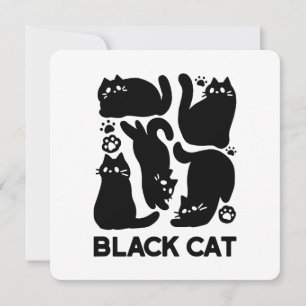Schwarze Katzen-Silhouetten - Süßes Katzen-Design Feiertagskarte