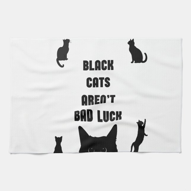 Schwarze Katzen sind kein schlechtes Glück Geschirrtuch (Horizontal)
