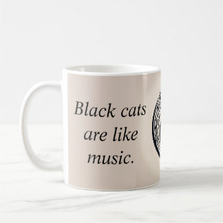 Schwarze Katzen sind wie eine Musikkarte Kaffeetasse