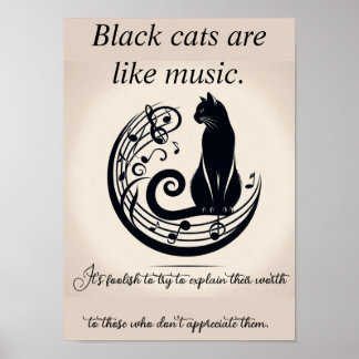 Schwarze Katzen sind wie Musikposter Poster