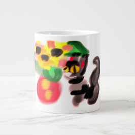 Schwarze Katzen Sonnenblumen  Jumbo-Tasse