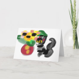 Schwarze Katzen-Sonnenblumen  Karte