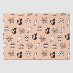 Schwarze Katzen Spinnennetze und Ghosts Orange Hal Seidenpapier